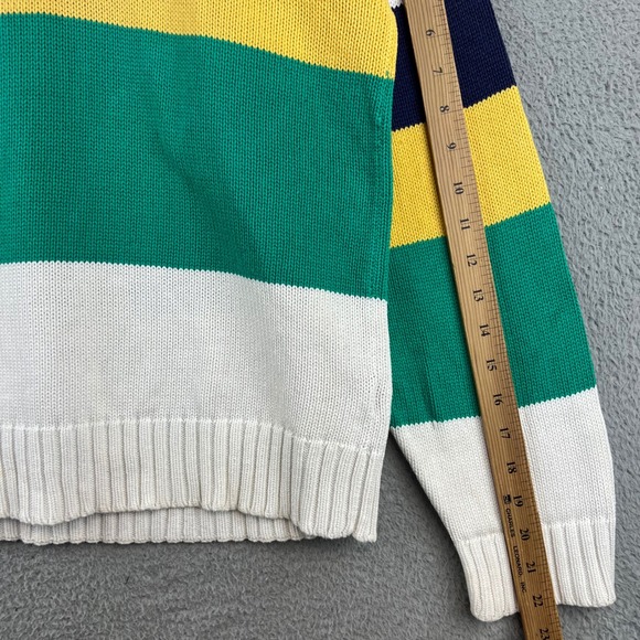 Vintage Eddie Bauer Striped Cotton Knit Sweater Mens Large Colorblock Crewneck - Picture 8 of 10